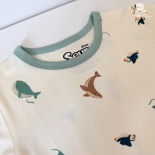 | SEUN KIDS | Bộ cộc tay bé trai bé gái visco lụa mát lạnh có in hình 8–35kg set mặc nhà đồ bộ thoáng mát