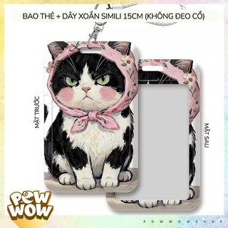 Bao Đựng Thẻ Nhân Viên Nhựa ABS Phong Cách Mèo Cat Painting Đáng Yêu Cute