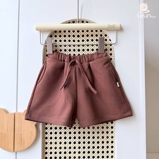 | SEUNKIDS | Quần đùi thun dẻo bé trai bé gái form rộng phong cách Hàn Quốc 8-35kg quần short quần cộc quần ngắn