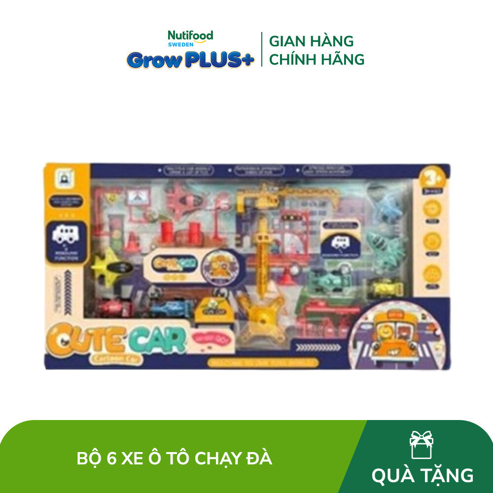 [Quà tặng không bán] Đồ chơi trẻ em bằng nhựa: bộ xe ô tô chạy đà (6 xe) không dùng pin