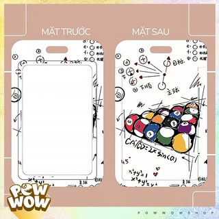 Bao Đựng Thẻ Nhân Viên Nhựa ABS Phong Cách Hoạ Tiết Game Bida Black White Trắng Đen Đơn Giản Tinh Tế
