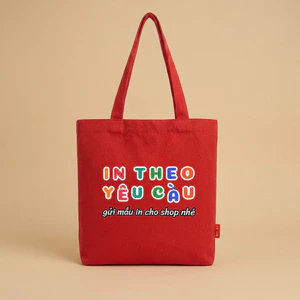 Túi tote canvas khóa kéo túi phụ in hình theo yêu cầu nhận in ảnh logo chữ số lượng ít quà tặng độc bản a-tuid0127