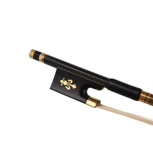 4 / 4 Violin Fiddle Nơ Sợi Carbon Tròn Dính Gỗ Mun Ếch Đuôi Ngựa Tóc Cân Bằng Tốt