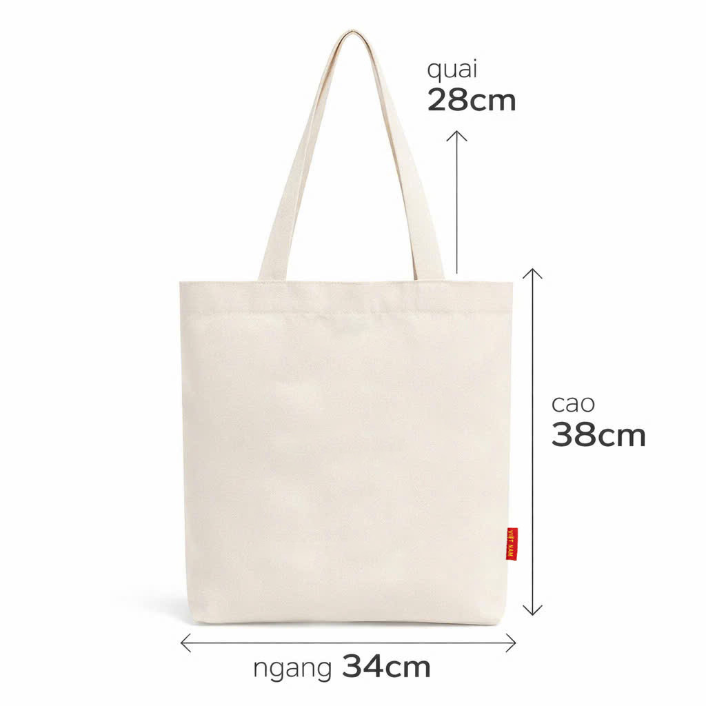 Túi Vải Canvas Trơn Giá Xưởng Đủ Size - Túi Tote Bố Mộc Đi Học Đi Làm Đi Chợ Bền Đẹp Tự In