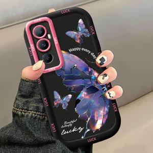 Ốp Lưng Realme C65 Case Silicon Vẽ Bướm đẹp Ngầu