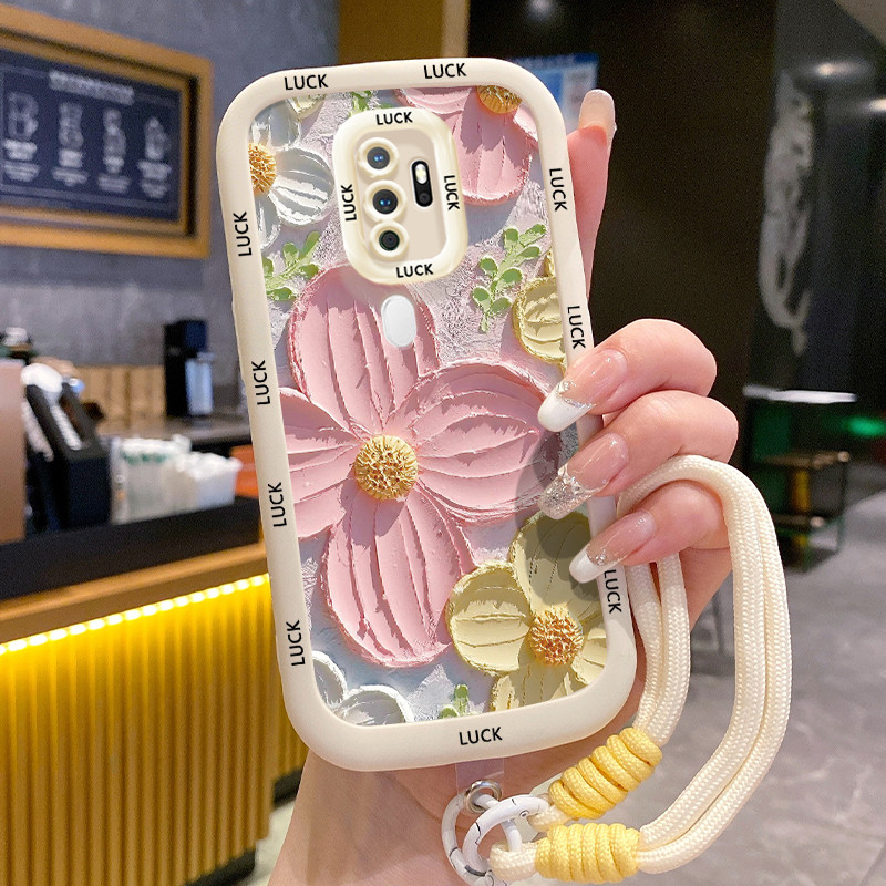 Ốp Lưng OPPO A5 2020 A9 2020 Case Với Lanyard Hoa nhỏ đẹp