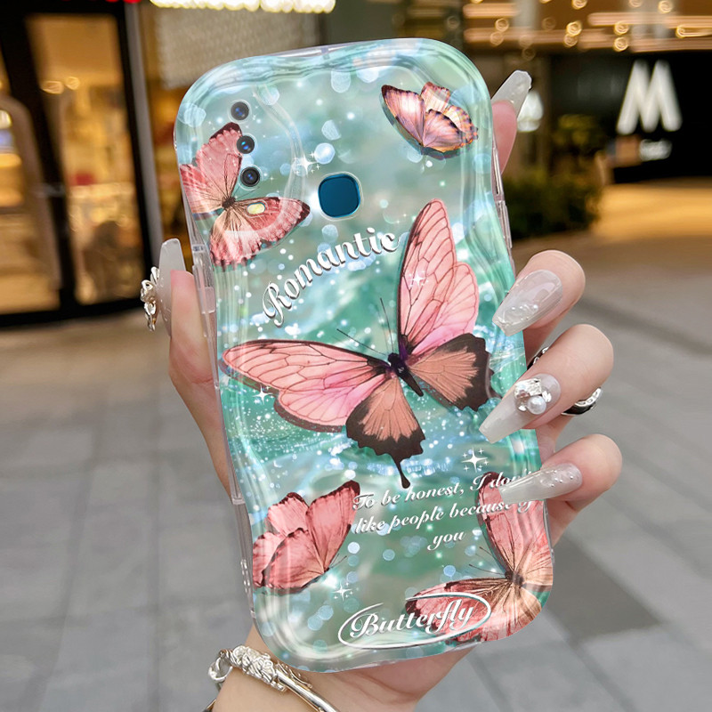 Ốp Lưng VIVO Y12 Y12i Y15 Y16 Y17 Y15s Y15a Y15c Y01 Y35 Y56 5G Y3 Y3s Case Trong suốt Hoạt hình bướm vẽ đẹp Z4838