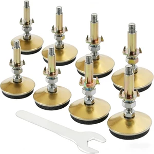 8 chân đồ nội thất bằng thép không gỉ vàng có thể điều chỉnh, cho bàn ghế