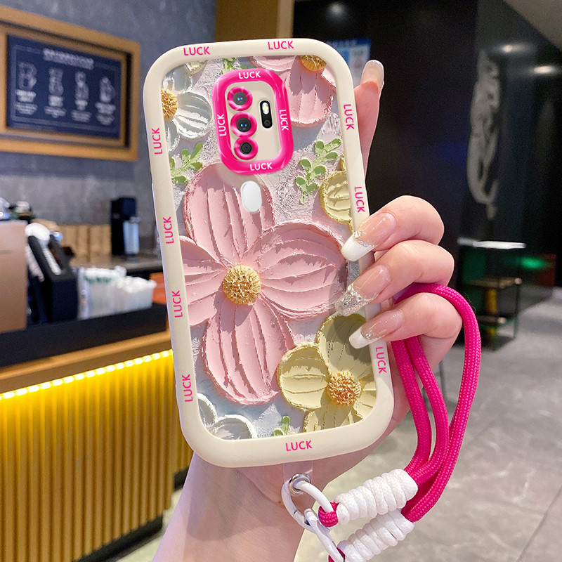 Ốp Lưng OPPO A5 2020 A9 2020 Case Với Lanyard Hoa nhỏ đẹp