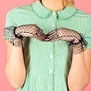 Găng tay ren lưới co giãn và váy cưới cho cô dâu, phù hợp trang phục dạ hội