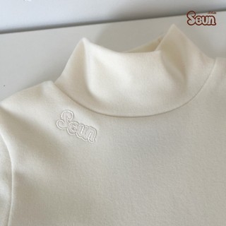 | SEUNKIDS | Áo giữ nhiệt cổ cao bé gái bé trai áo tay dài áo cổ lọ