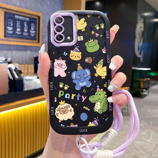 Ốp Lưng OPPO A74 A95 F19 F19s Reno 6 Lite Case Với Lanyard Siêu Đáng yêu
