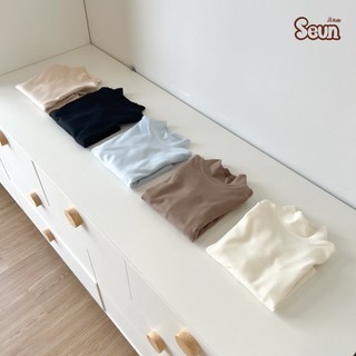 | SEUNKIDS | Áo giữ nhiệt cổ cao bé gái bé trai áo tay dài áo cổ lọ