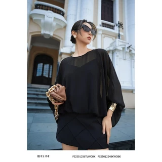 Áo chiffon đen cánh dơi thiết kế Elise FS2501256TLWOBK