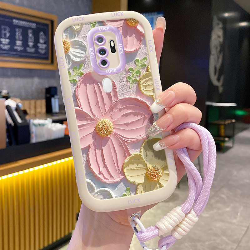 Ốp Lưng OPPO A5 2020 A9 2020 Case Với Lanyard Hoa nhỏ đẹp