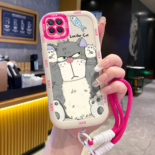 Ốp Lưng OPPO A93 2020 Reno 4F Reno4 F Reno 4 Lite F17 Pro Case Với Lanyard Mèo Dễ thương