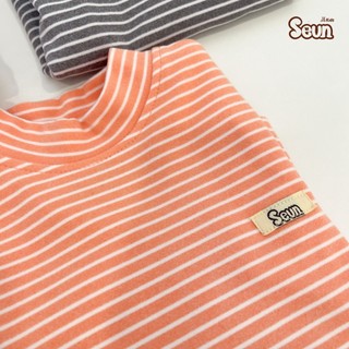 | SEUNKIDS | Bộ dài tay borip bông sọc bé gái bé trai bộ đồ cho bé