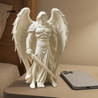 Richu 3D In Cánh Nam Thiên Thần Tượng Thiên Thần Trắng Tượng Thiên Thần Đế Ổn Định Thiên Thần Chiến Binh Điêu Khắc Cho Văn Phòng Tại Nhà Kệ Để Bàn Trang Trí Trang Trí