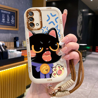 Ốp Lưng OPPO A74 A95 F19 F19s Reno 6 Lite Case Với Lanyard Hoạt hình Mèo