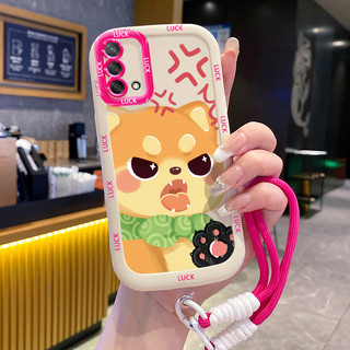 Ốp Lưng OPPO A74 A95 F19 F19s Reno 6 Lite Case Với Lanyard Hoạt hình Mèo