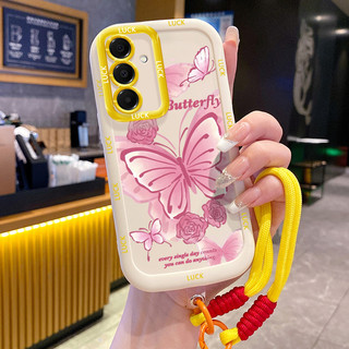 Ốp Lưng Samsung A16 4G A16 5G A15 4G A15 5G A14 5G A14 4G A24 A25 5G A34 5G A54 5G A35 5G Case Với Lanyard Bướm Vỏ mềm