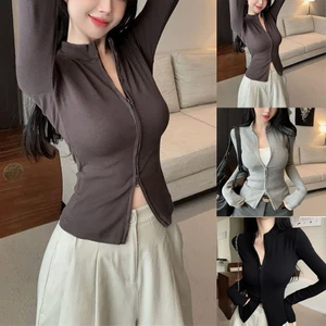 Áo Len Cardigan Cổ Đứng Dây Kéo Đôi - Phù Hợp Nhiều Tình Huống