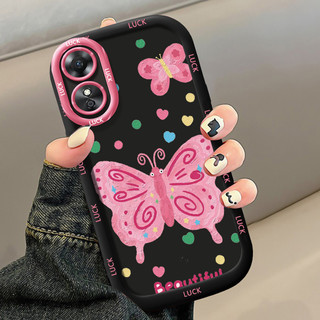 Ốp Lưng OPPO A17 A17K Case Vỏ mềm Dễ thương Vẽ Bướm