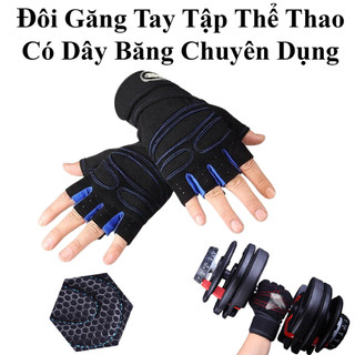 Đôi Găng Tay Tập Thể Thao, Tập Gym Có Dây Băng Chuyên Dụng