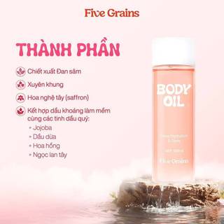 Dầu Dưỡng Thể Five Grains Body Oil Dưỡng Ẩm Da Bóng Khỏe Nhập Khẩu Chính Hãng 100ml - Bebeau