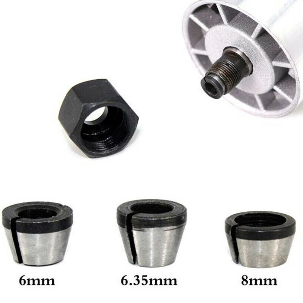 [Smellshi] Bộ chuyển đổi kẹp Collet 6mm / 6.35mm / 8mm có đai ốc để khắc máy cắt tỉa