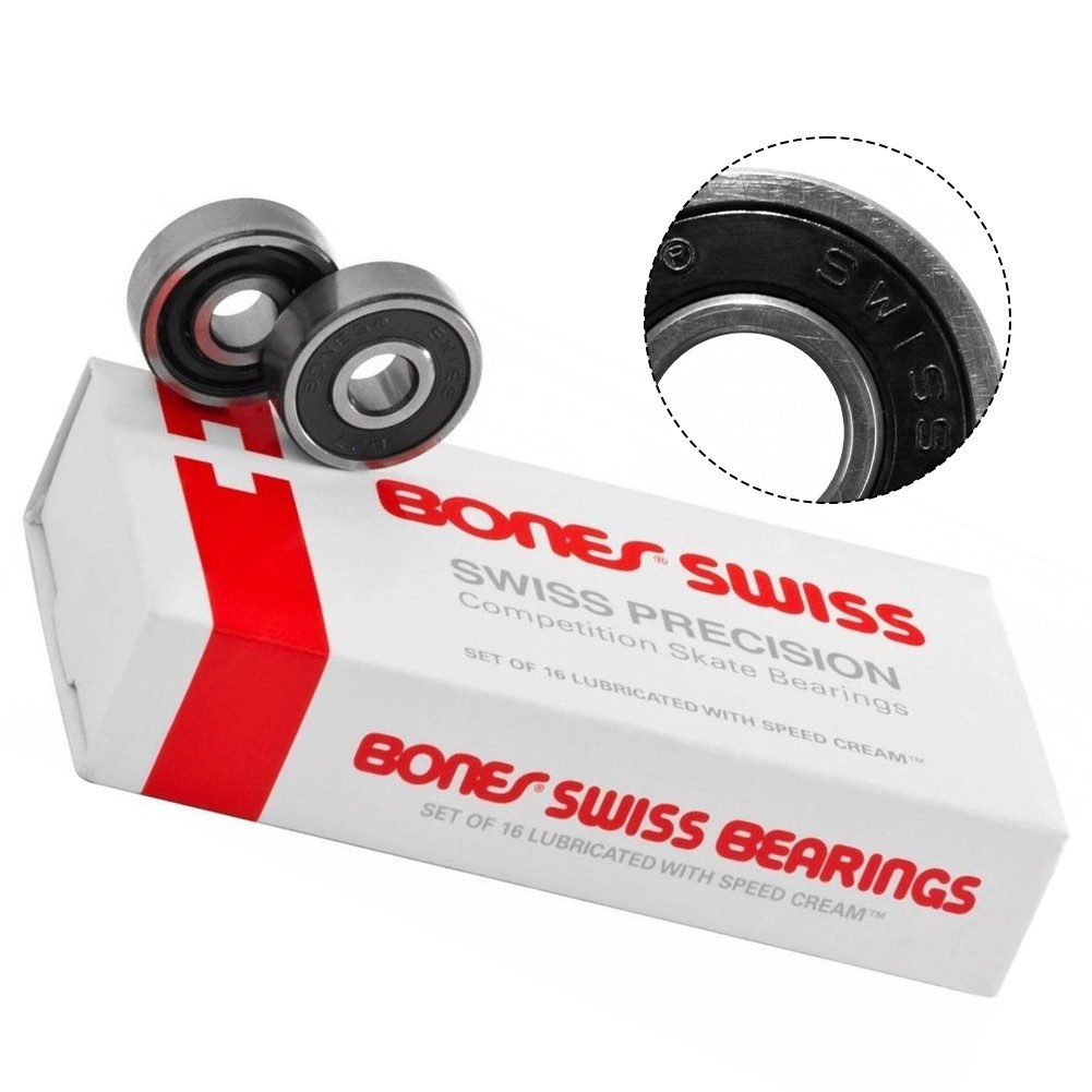 Bộ 8 Bones Wheel Bearings chuẩn 8mm 608 dành cho skateboard chất lượng cao
