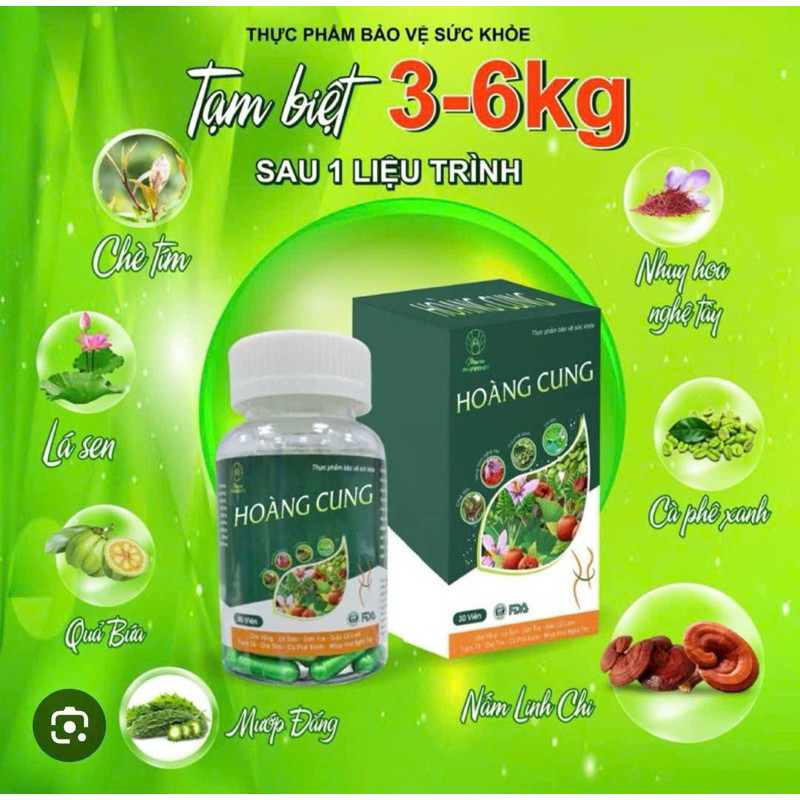 (Chính hãng 100%) [Có Sẵn] Giảm cân Hoàng Cung Slim Natural Hộp 30 Viên
