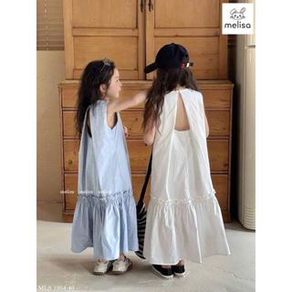 MLSDCC.1954 - Váy Melisa sát nách chân đuôi cá 2 màu trắng/xanh size 2-11y