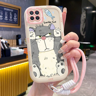 Ốp Lưng OPPO A93 2020 Reno 4F Reno4 F Reno 4 Lite F17 Pro Case Với Lanyard Mèo Dễ thương