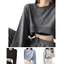 Áo Crop Top Crop Top dài tay dành cho nữ Áo thun dáng rộng
