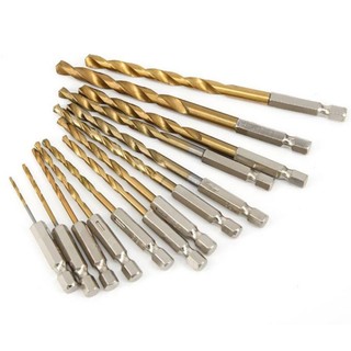 [Fuxin] 1 Mũi khoan tráng thép tốc độ cao HSS 1 / 4 Chuôi lục giác 1.