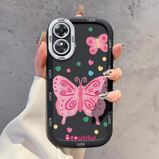 Ốp Lưng OPPO A17 A17K Case Vỏ mềm Dễ thương Vẽ Bướm