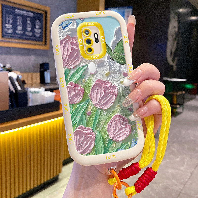Ốp Lưng OPPO A5 2020 A9 2020 Case Với Lanyard Hoa nhỏ đẹp