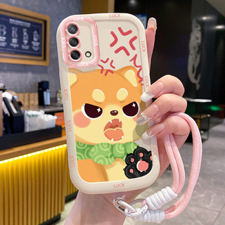 Ốp Lưng OPPO A74 A95 F19 F19s Reno 6 Lite Case Với Lanyard Hoạt hình Mèo