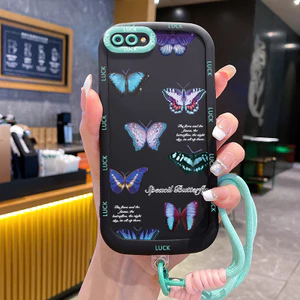 Ốp Lưng Realme C2 C2s OPPO A1KCase Với Lanyard Bướm Hoạt hình