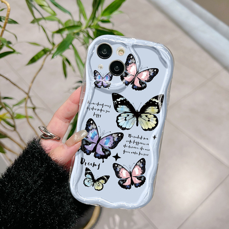 Ốp Lưng OPPO A95 A93 Reno 6 Lite Reno 4F Reno 4 Lite F19 F19s Case Trong suốt Vỏ mềm Mẫu bướm đẹp đáng yêu
