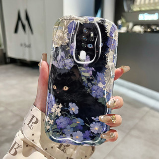 Ốp Lưng OPPO A5 2020 A9 2020 A11 A11X Case Trong suốt Hoạt hình Mèo đen đáng yêu