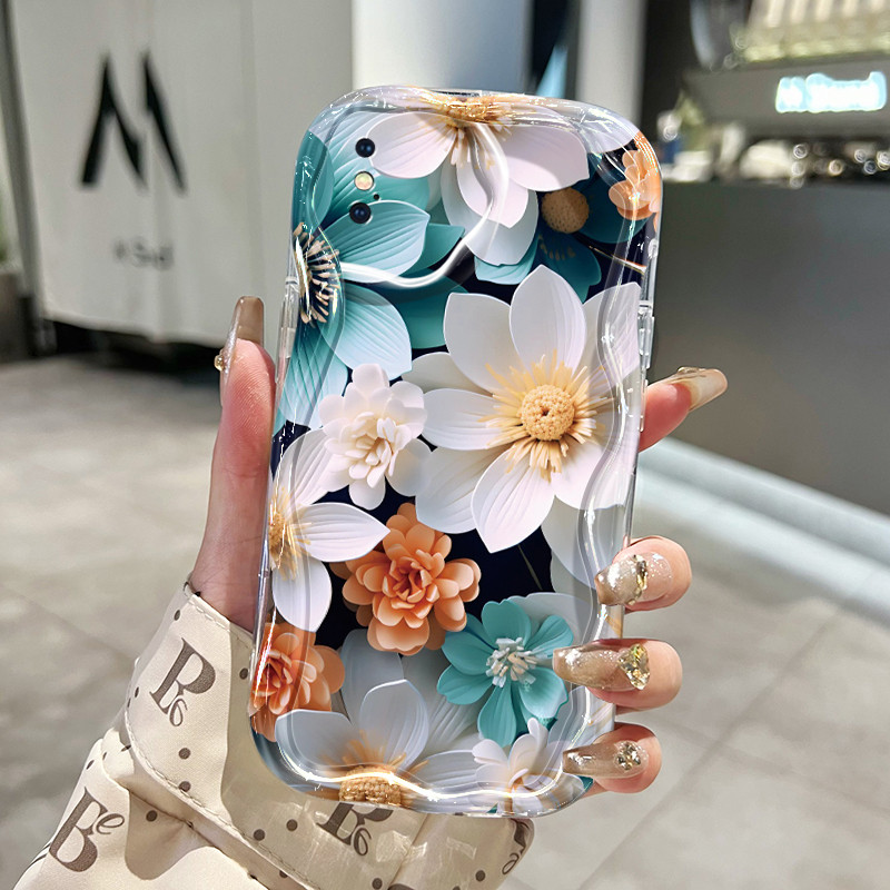 Ốp Lưng iPhone X Xs Max Xr 7 8 Se 2020 6 Plus 6s Plus 11 Pro Case Trong suốt Cao cấp Dễ thương Hoa vẽ đẹp