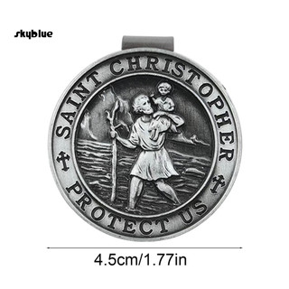 {skyblue.ph} Kẹp Tấm Che St Christopher Cho Xe Ô Tô Kim Loại Saint Christopher Bùa Hộ Mệnh An Toàn Talisman Phụ Kiện Ô Tô Cho Người Lái Xe Gia Đình