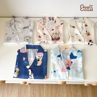 | SEUNKIDS | Bộ pijama dài tay cho bé gái bé trai bộ thu đông cho bé