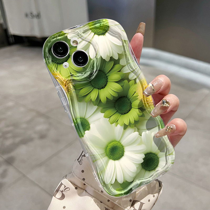 Ốp Lưng iPhone 16 Pro Max 15 Pro Max 14 Pro Max Plus 13 Pro Max 12 Pro Max Case Trong suốt Dễ thương Sáng tạo Daisy