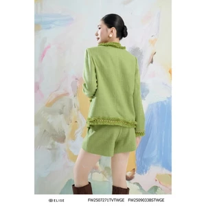 Quần sooc tweed xanh cốm túi chéo thiết kế Elise mã sản phẩm FW2509033BSTWGE