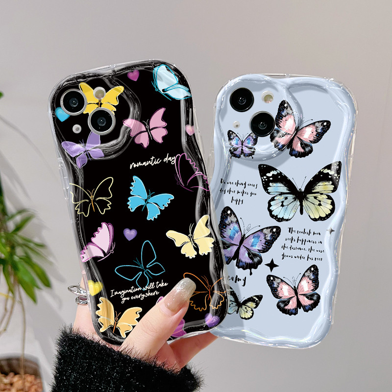 Ốp Lưng OPPO A95 A93 Reno 6 Lite Reno 4F Reno 4 Lite F19 F19s Case Trong suốt Vỏ mềm Mẫu bướm đẹp đáng yêu