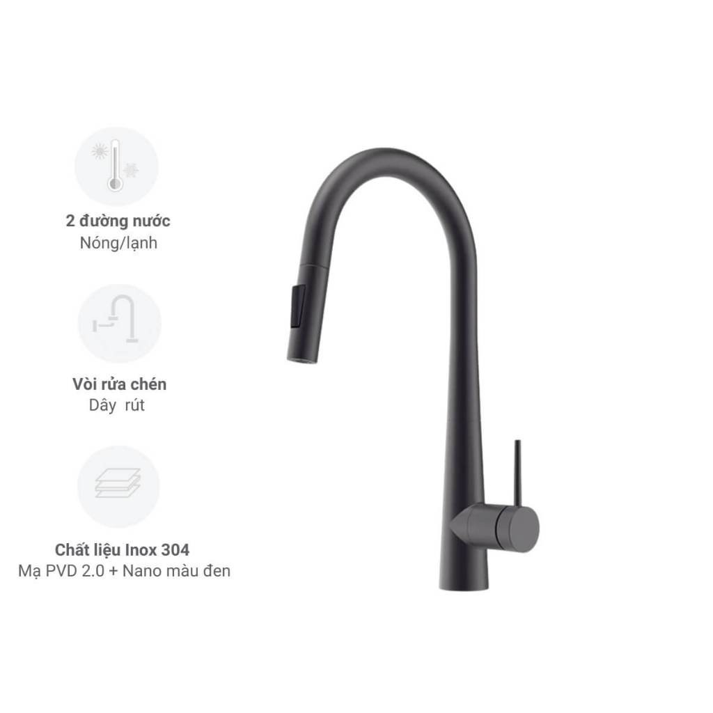 Vòi Rửa Bát Hafele HT25-SH1P417 Đen 567.24.498 – Inox Cao Cấp, Sang Trọng
