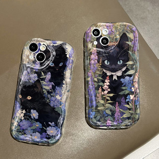 Ốp Lưng VIVO Y21 Y21s Y21t Y21e Y21a Y33t Y33s Y21G Y22 Y22s Y28 Case Trong suốt Hoạt hình Mèo đen đáng yêu